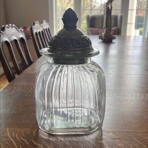 Glass Jar with silver lid